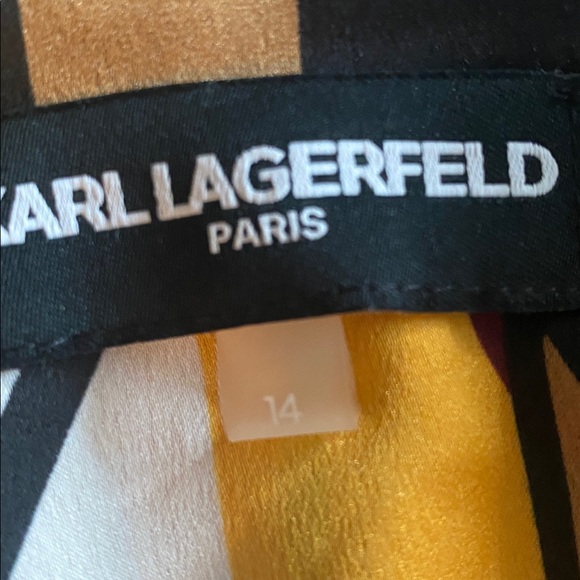 Karl Lagerfeld NWT stripped retro look dress asymmetrical size 14 - Picture 10 of 13